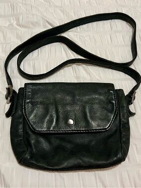 J. Crew Black Leather Shoulder Crossbody Bag